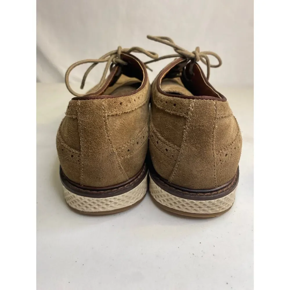 Mens Vince Camuto Brown Suede Wingtip Oxford Dress Shoes VY-EDWYN Size 12 Laces